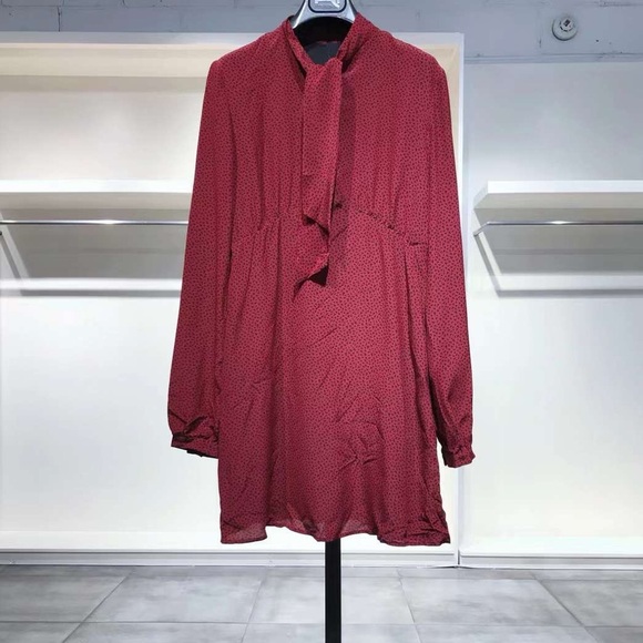 US 6/8 Saint Laurent Tie-Neck Silk Dress NWOT - Picture 7 of 14